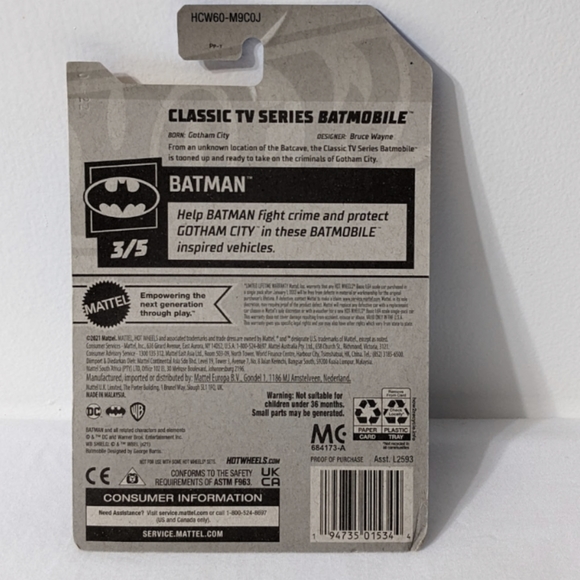 Hot Wheels 2022 DC Comics Classic TV Series Batman Batmobile, NEW, Collectibles - Picture 2 of 2